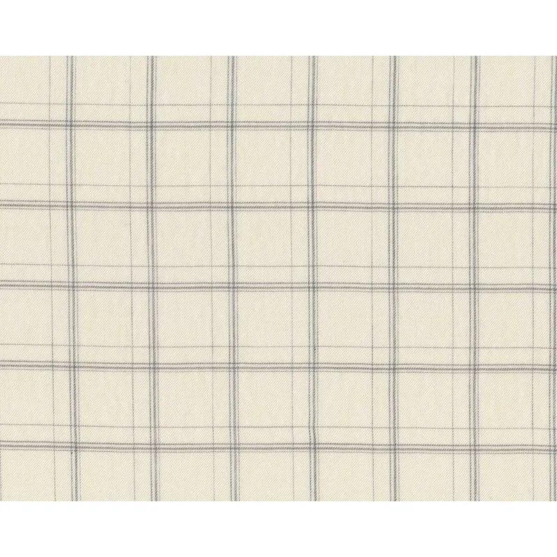 Designer-Baumwoll-Webstoff aus Italien GIOMANI, großes Karo, hellbeige