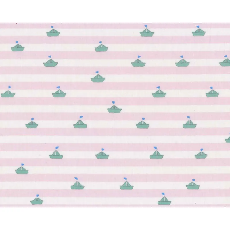 Designer Baumwollbatist PAUL, Papierschiffchen, mintgrün-rosa