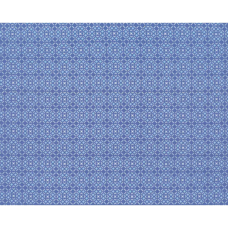 Designer Baumwollstoff aus Italien SMITH, Fliesen-Raute, taubenblau