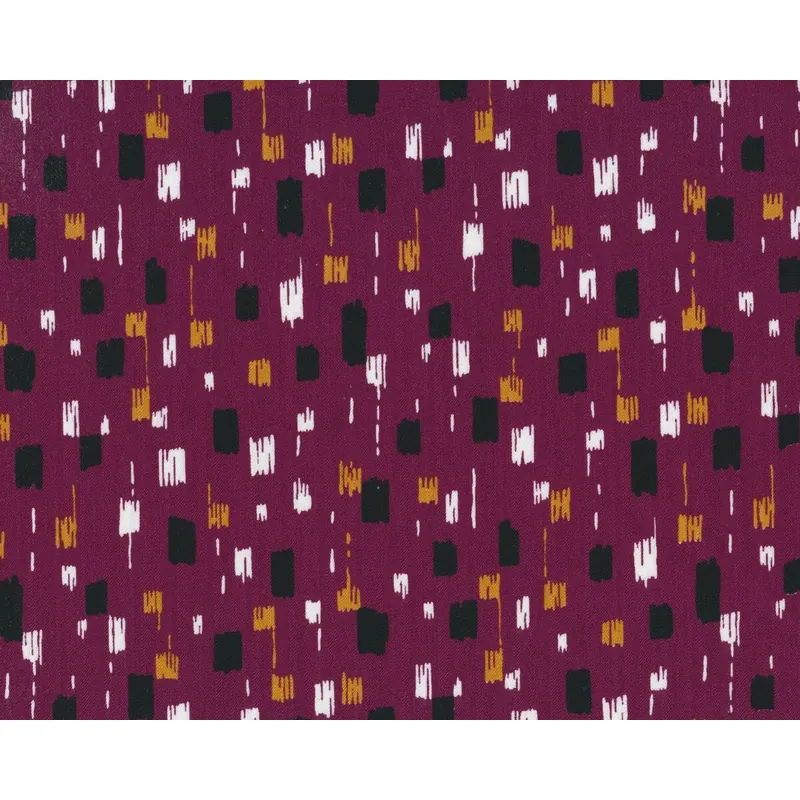 Designer-Baumwollstoff aus Italien VENETA RIGA, Striche, aubergine-schwarz