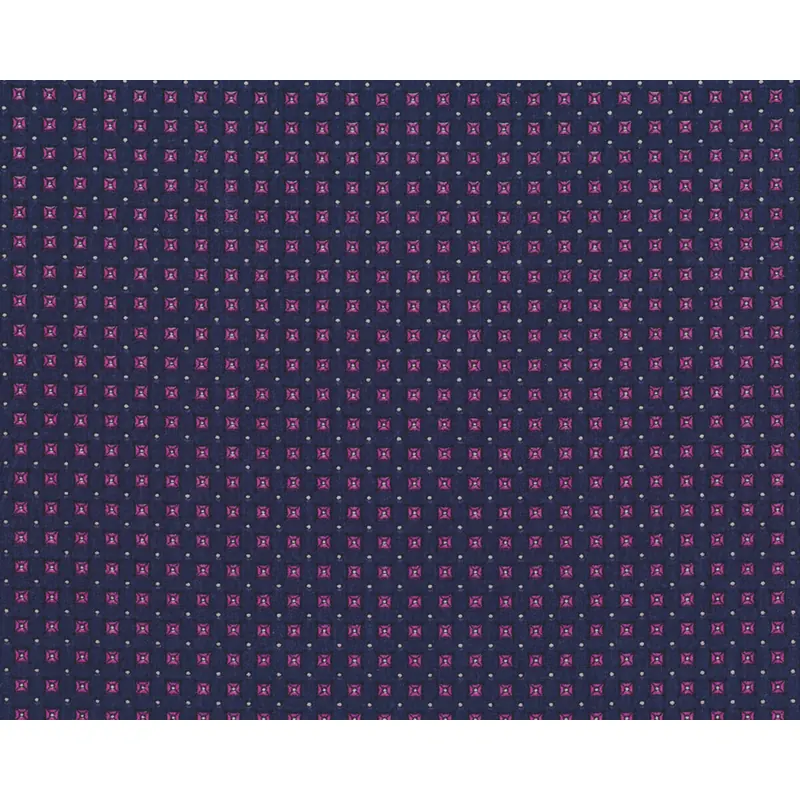 Designer Baumwollstoff ELLENA, Mini-Rauten-Vierecke, dunkelblau-pink