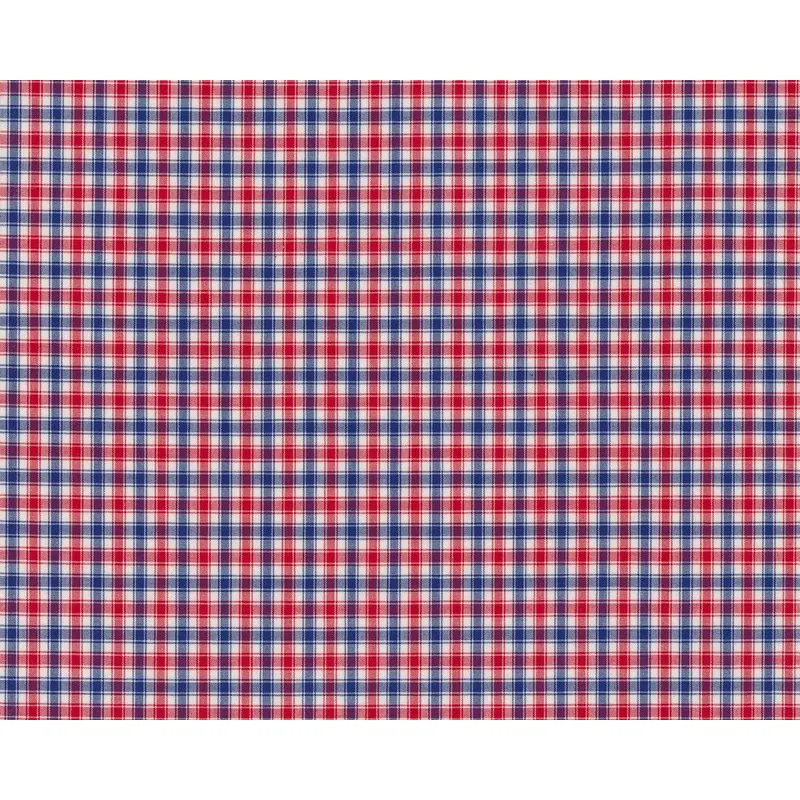 Designer Hemdenstoff CONTINI aus Italien, Mini-Karo, rot-blau