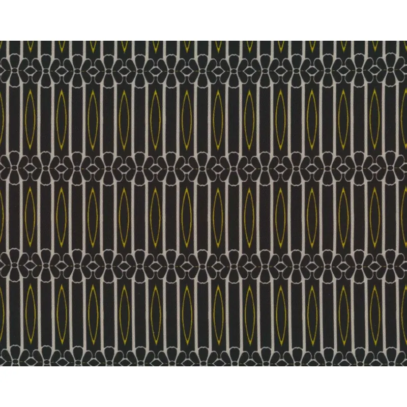 Designer-Microfaserstoff aus Italien MOLINA, Blüten-Streifen,schwarz-hellbeige