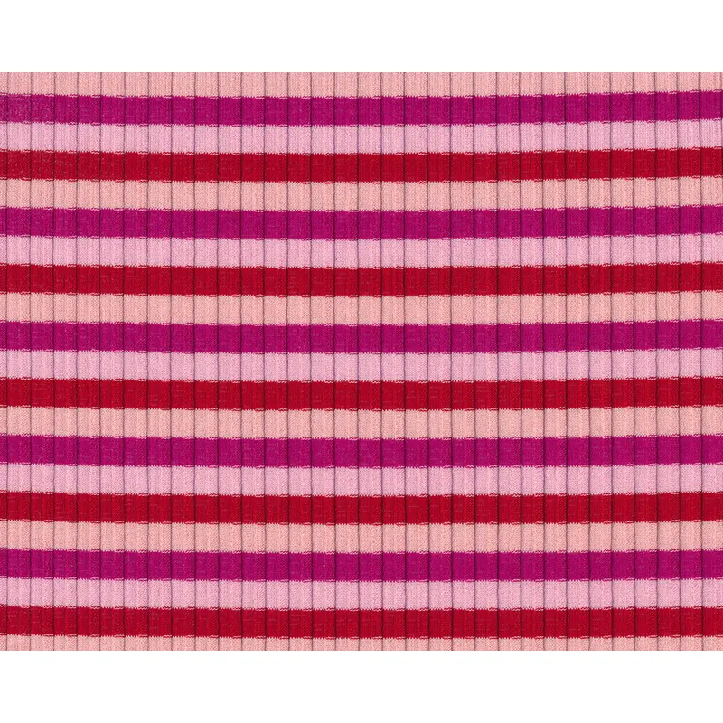 Designer Rippenstrick aus Italien RIZZO, breite Streifen, rosa-rot