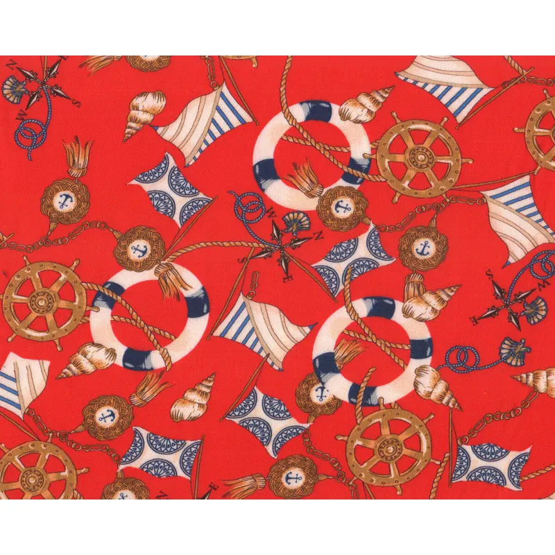 Designer-Viskose-Crepe MERCUR, Steuerrad, rot