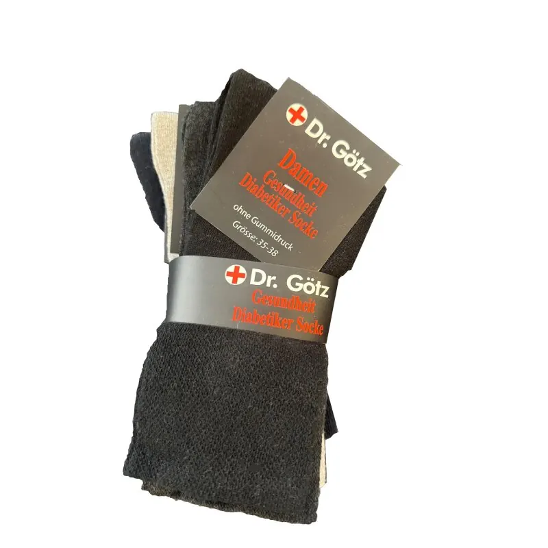 Diabetiker Socken 4er Pack 35-38 Damen schwarz, grau, anthrazit, blau