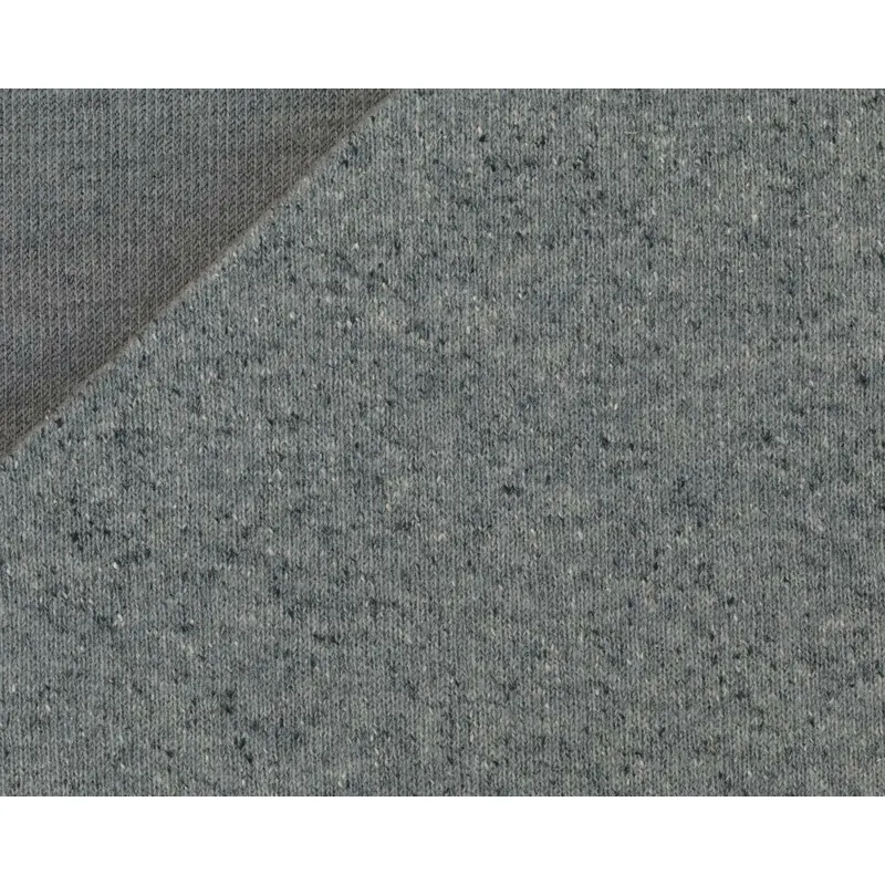 Doubleface Strickstoff mit Wolle und Seide KÄRNTEN, gesprenkelt meliert, steingrau