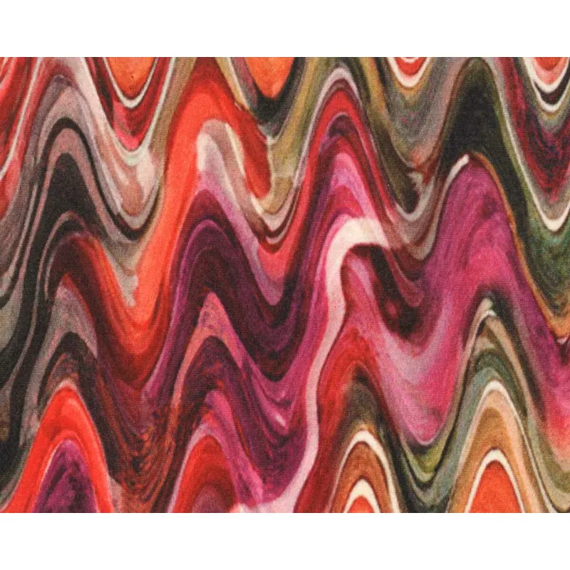 Doubleface-Strickstoff RENATE, Zackenwellen, orange-fuchsia, Hilco