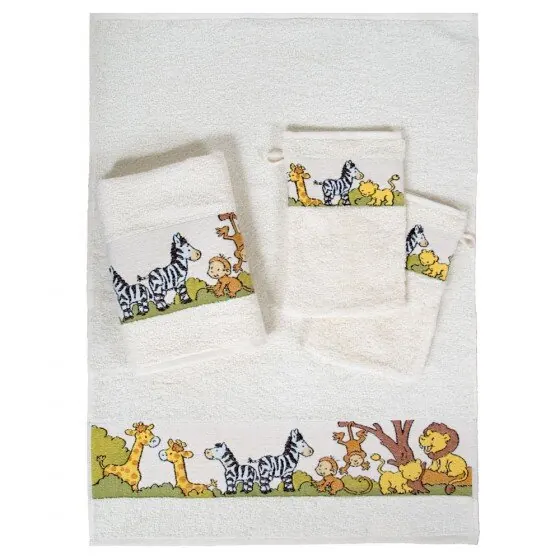 Dyckhoff Frottee Handtuch Kinder Baby Badetuch Zoo natur