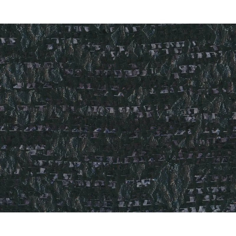 Edler Jacquard-Stoff GALA mit eingewebten Fransen-Bändchen, anthrazit-silbergrau
