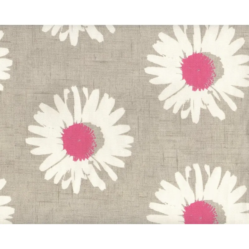 Englischer Dekostoff Clarke & Clarke LA VIE EN ROSE, Margeriten, fuchsia-natur dunkel