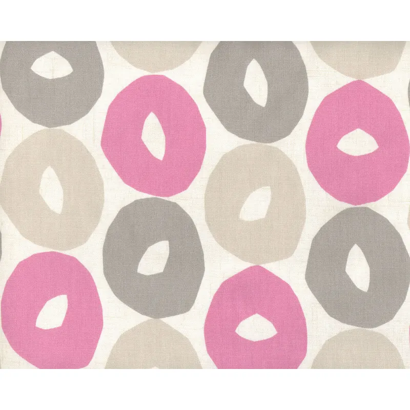 Englischer Dekostoff Clarke & Clarke LA VIE EN ROSE, Ringe, pink-natur