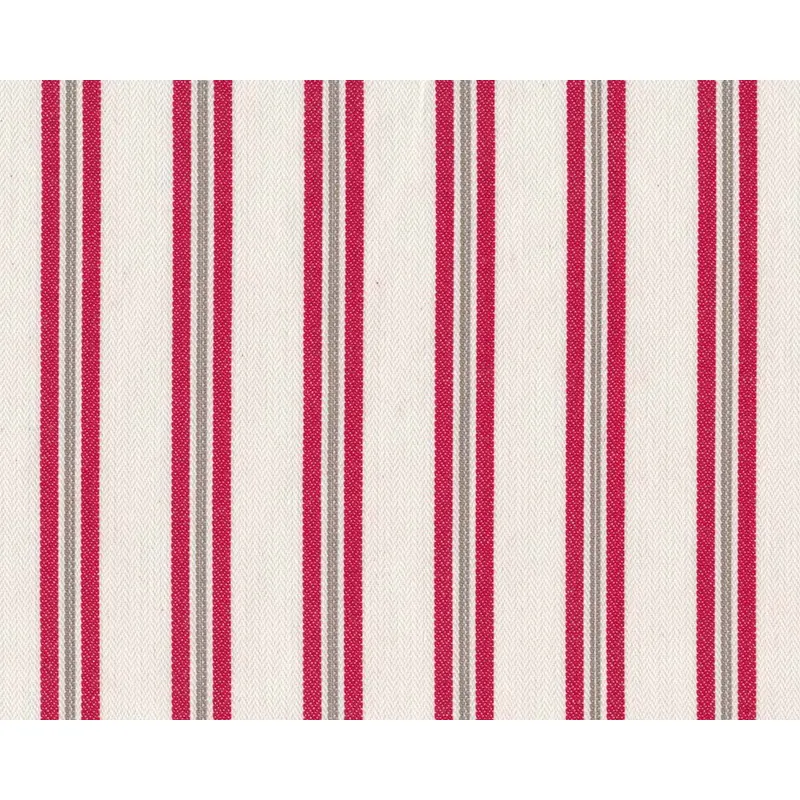Englischer Dekostoff iLiv, Fischgrat-Polsterstoff BLAZER STRIPE, Dreier-Streifen, creme-rot
