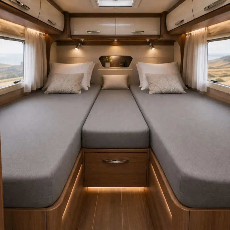 EXKLUSIV HEIMTEXTIL 3-teiliges Spannbettlaken Wohnmobil Set Frottee - OEKO-TEX – Spannbettlaken Wohnwagen Heckbett & Längsbetten mit Mittelteil – Elastisch