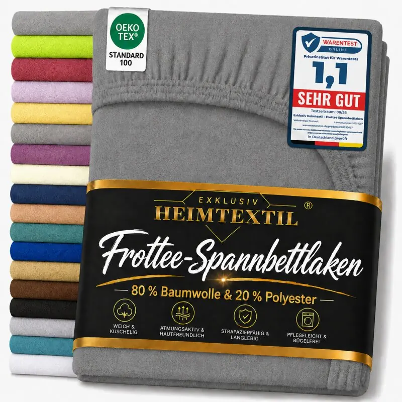 EXKLUSIV HEIMTEXTIL Frottee Spannbettlaken 60 - 70 x 140 cm Anthrazit