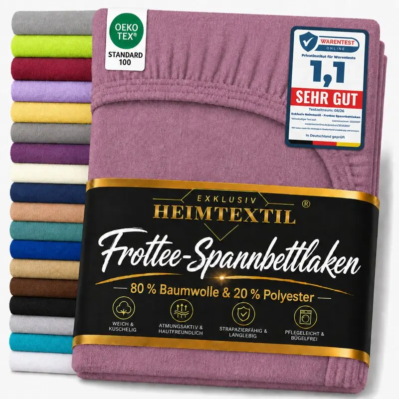 EXKLUSIV HEIMTEXTIL Frottee Spannbettlaken 60 - 70 x 140 cm Lila