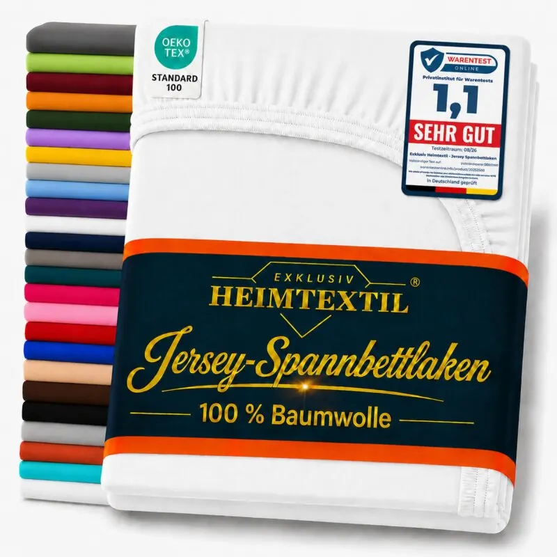 EXKLUSIV HEIMTEXTIL Jersey Spannbettlaken 120 x 200 cm Weiss