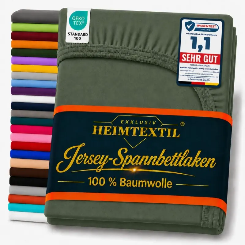 EXKLUSIV HEIMTEXTIL Jersey Spannbettlaken 140 - 160 x 200 cm Dunkelgrün