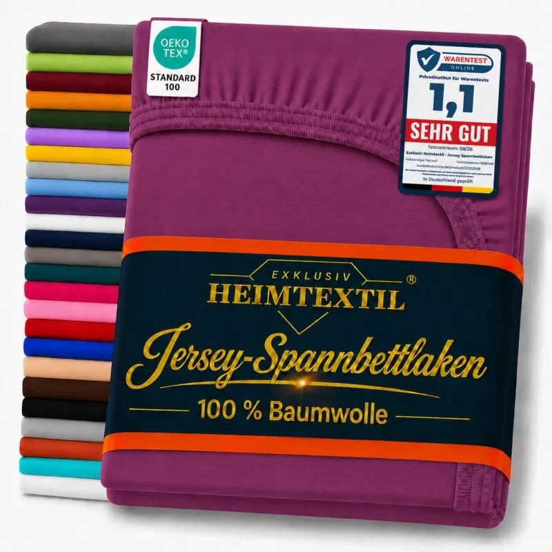 EXKLUSIV HEIMTEXTIL Jersey Spannbettlaken 60 x 120 - 70 x 140 cm Lila