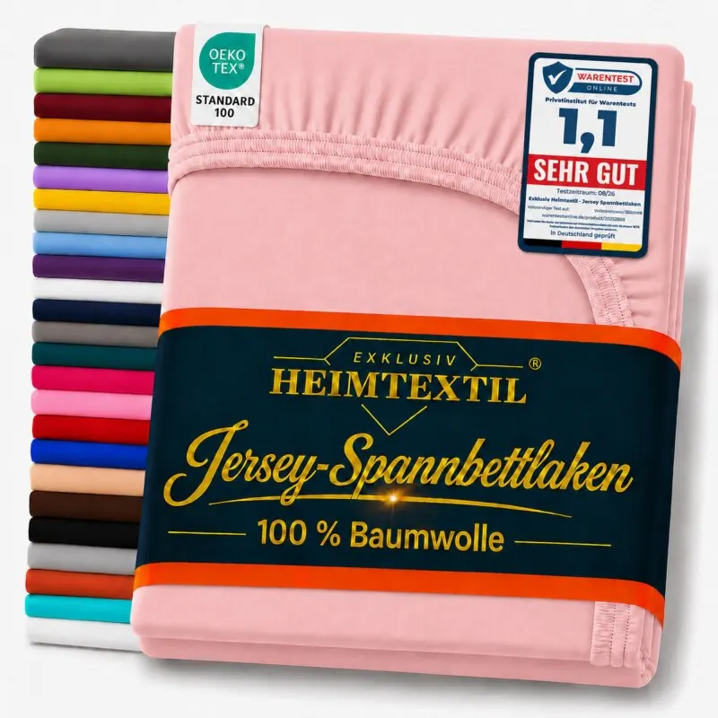 EXKLUSIV HEIMTEXTIL Jersey Spannbettlaken 60 x 120 - 70 x 140 cm Rosa