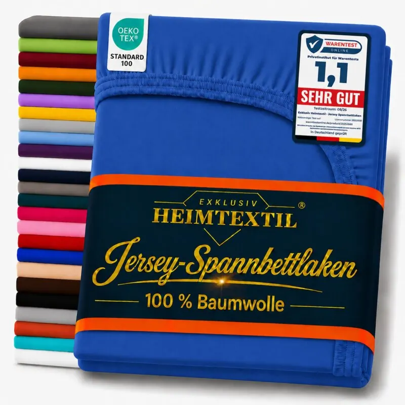 EXKLUSIV HEIMTEXTIL Jersey Spannbettlaken 60 x 120 - 70 x 140 cm Royalblau