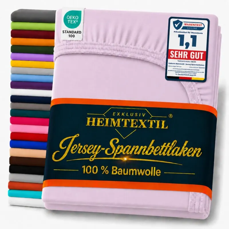 EXKLUSIV HEIMTEXTIL Marke Jersey Spannbettlaken 120 x 200 cm Flieder