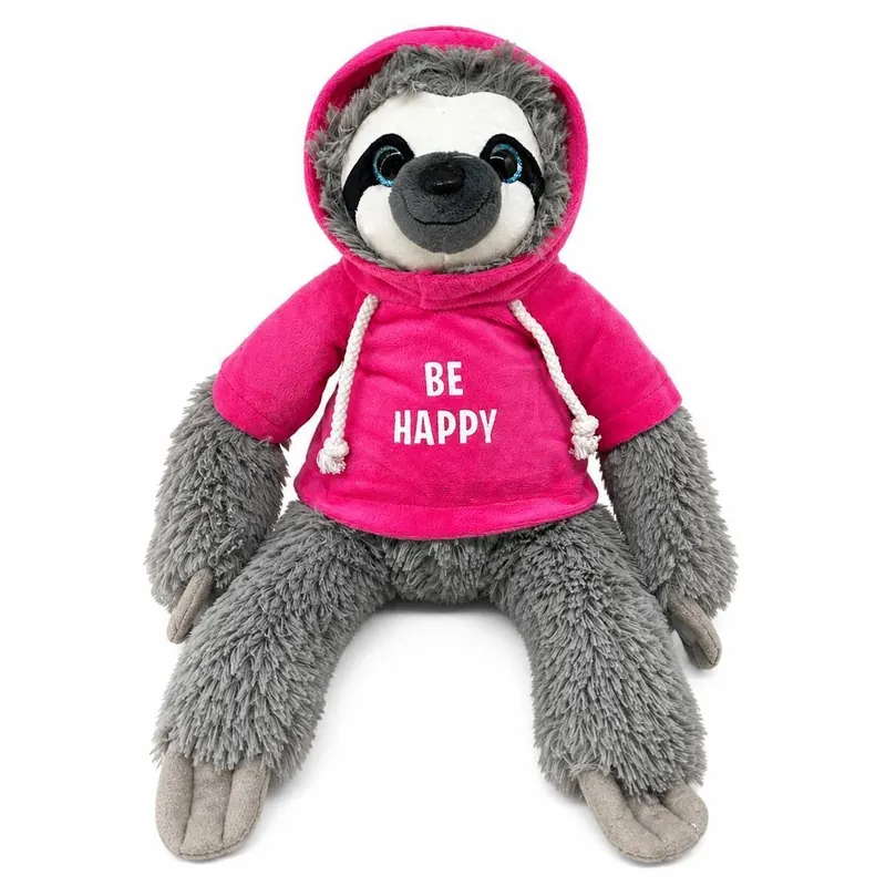 Faultier Kuscheltier XXL 100 cm Faultier rosa Plüschtier Anime Kawaii Plush Stofftier Cute Plushies Plüschtiere Plushie Halloween Weihnachten Geschenke für Kinder (Faultier grau 100 cm Be Happy Pink)
