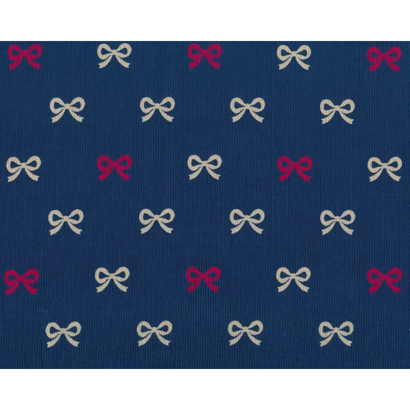 Feincord TRUDY BOW, Schleifen, gedecktes blau-fuchsia