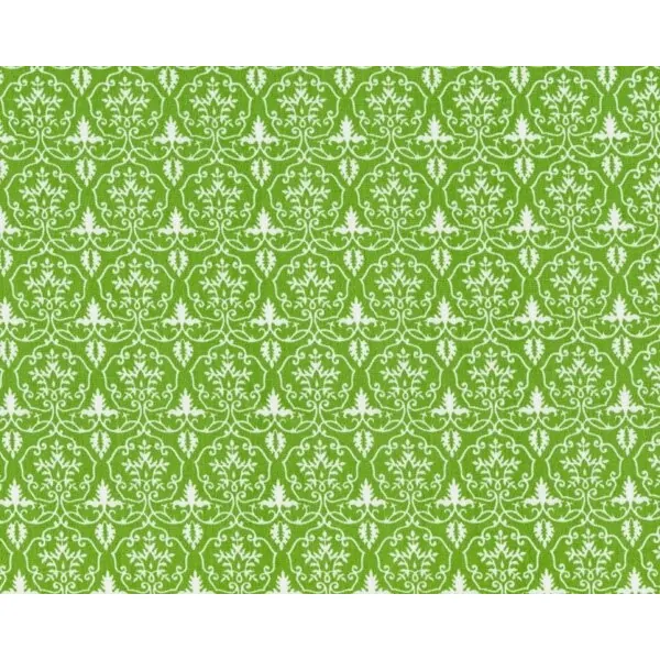Feine Baumwolle "Hilde" mit Fünfeck-Ornament-Reihen, limette-weiß