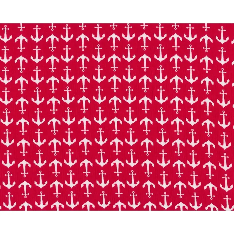 Feiner Baumwolljersey HOLIDAY BANNERS, Anker, rot-weiß