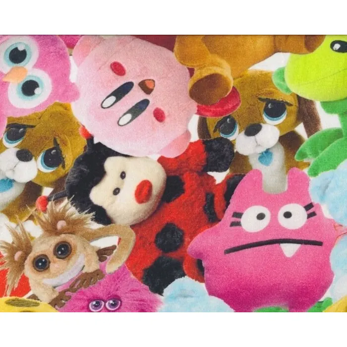 Feiner Baumwolljersey mit Elasthan, Digitaldruck TOYS, Kuscheltiere, pink-rosa