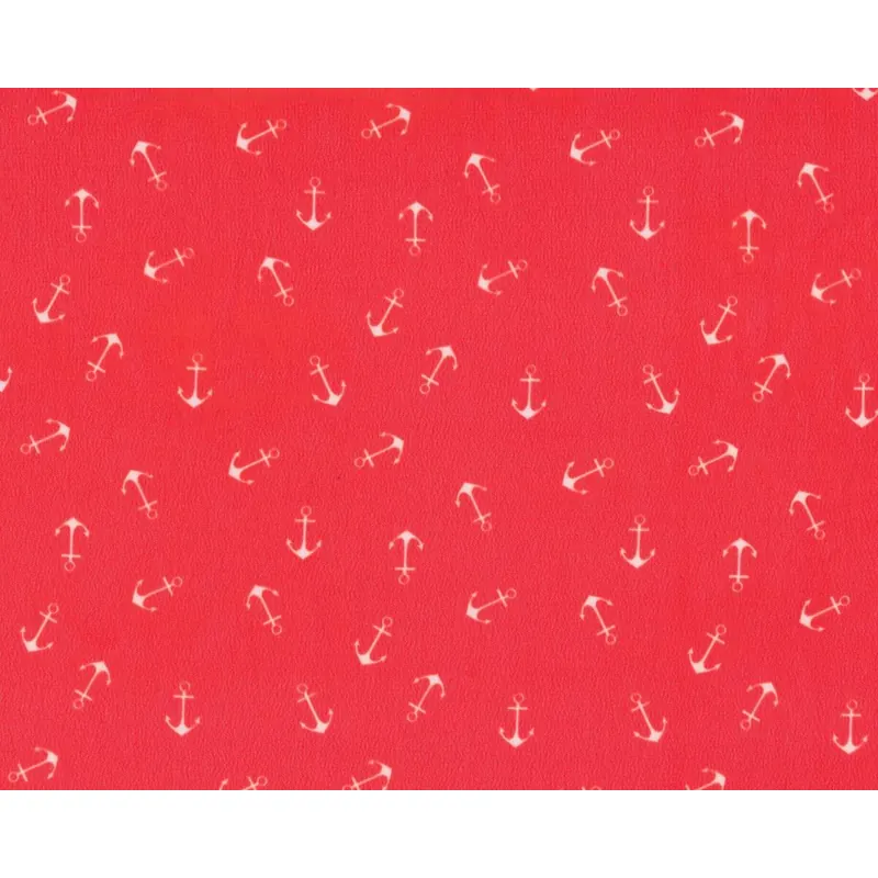 Feiner Kleider-Chiffon COSTA, kleine Anker, rot