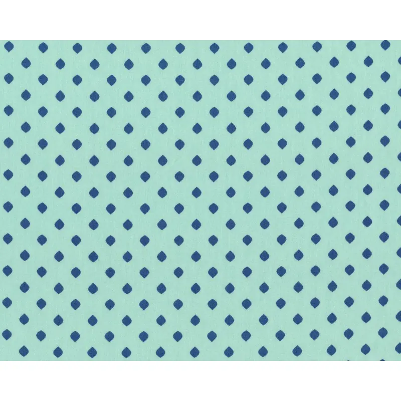 Feiner Popeline-Patchworkstoff DRIFT, regelmäßige Blatt-Rauten, gedecktes blau-mint