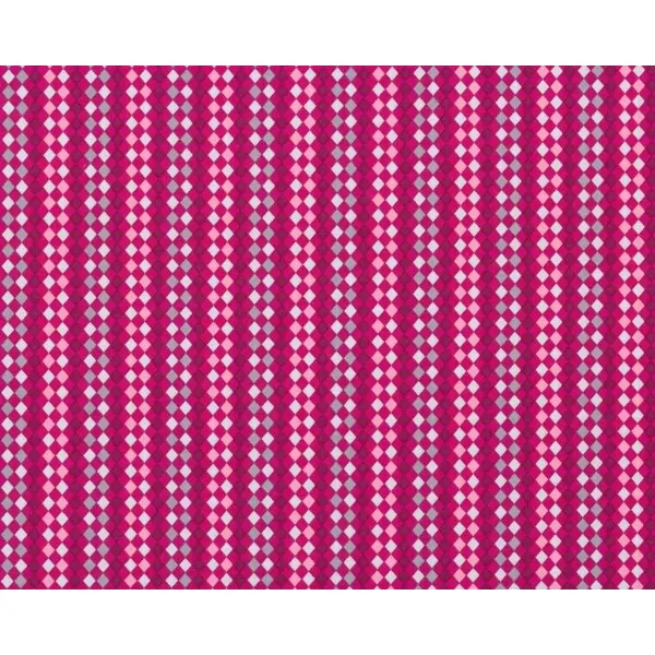 Feiner Popeline-Patchworkstoff "Floressence" mit feinen Rauten-Streifen, fuchsia-hellgrau