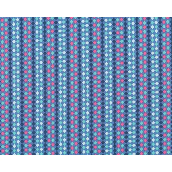 Feiner Popeline-Patchworkstoff "Floressence" mit feinen Rauten-Streifen, taubenblau-kräftiges rosa