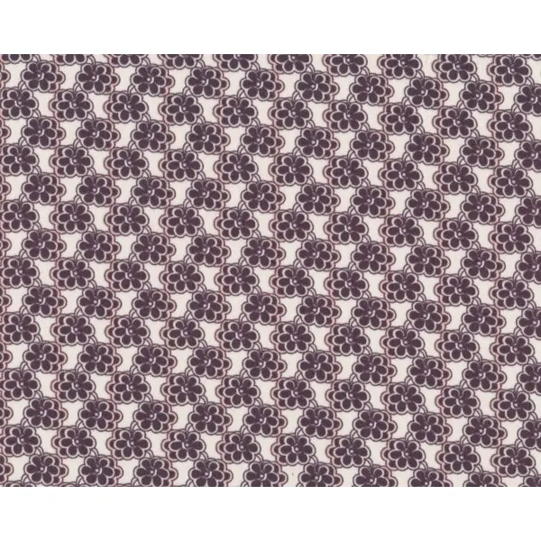 Feiner Popeline-Patchworkstoff "Rock'n Romance" mit Blümchen-Netz-Muster, dunkelbraun-creme