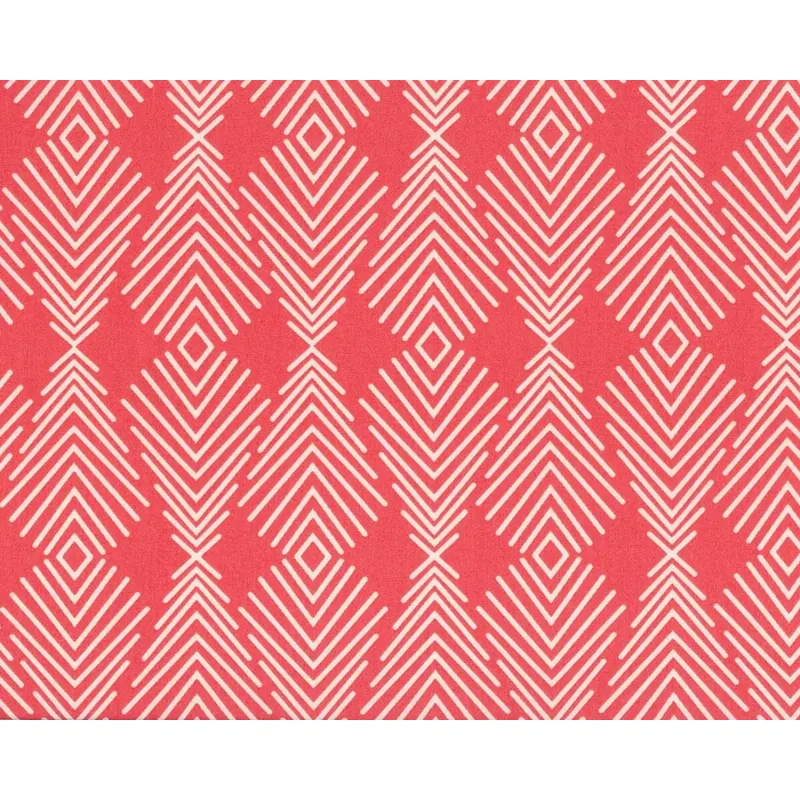 Feiner Popeline-Patchworkstoff WINGED, Zackenmuster, lachsrot