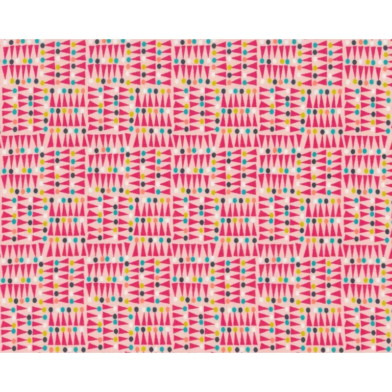 Fließender Viskosestoff CONITOS, Kegel-Muster, fuchsia-hellrosa
