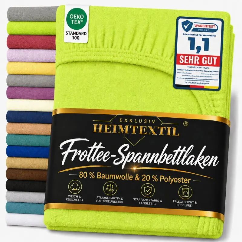 Frottee Spannbettlaken Doppelpack 180 - 200 x 200 cm Apfelgrün