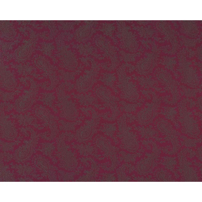 Futterstoff, bedruckter Köper aus Viskose, Paisleys, weinrot