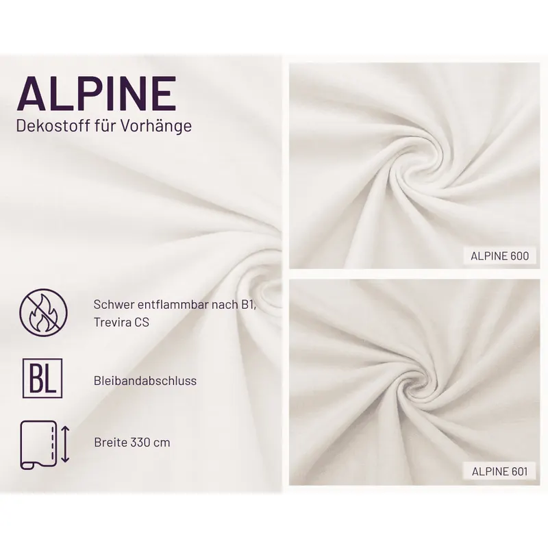 Gardinenstoff ALPINE aus Polyester, transparent, Saum & Viebahn