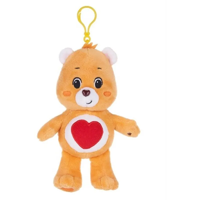 Glücksbärchi Kuscheltier Care Bears Plüsch Plüschfigur Teddybär Stofftier Glücksbärchen für Kinder Geheimnis Bärchi braun Bagclip 14 cm