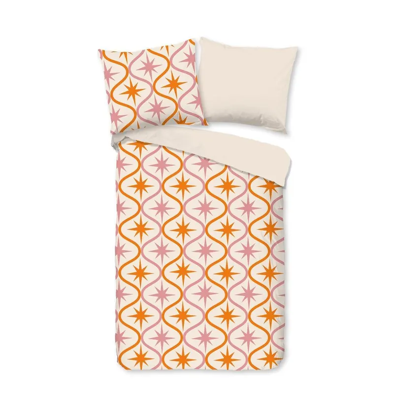 Good Morning Bettwäsche 120x150 + 1 x 60x70 cm Renforcé Eleanor Boho mit Sternen natur