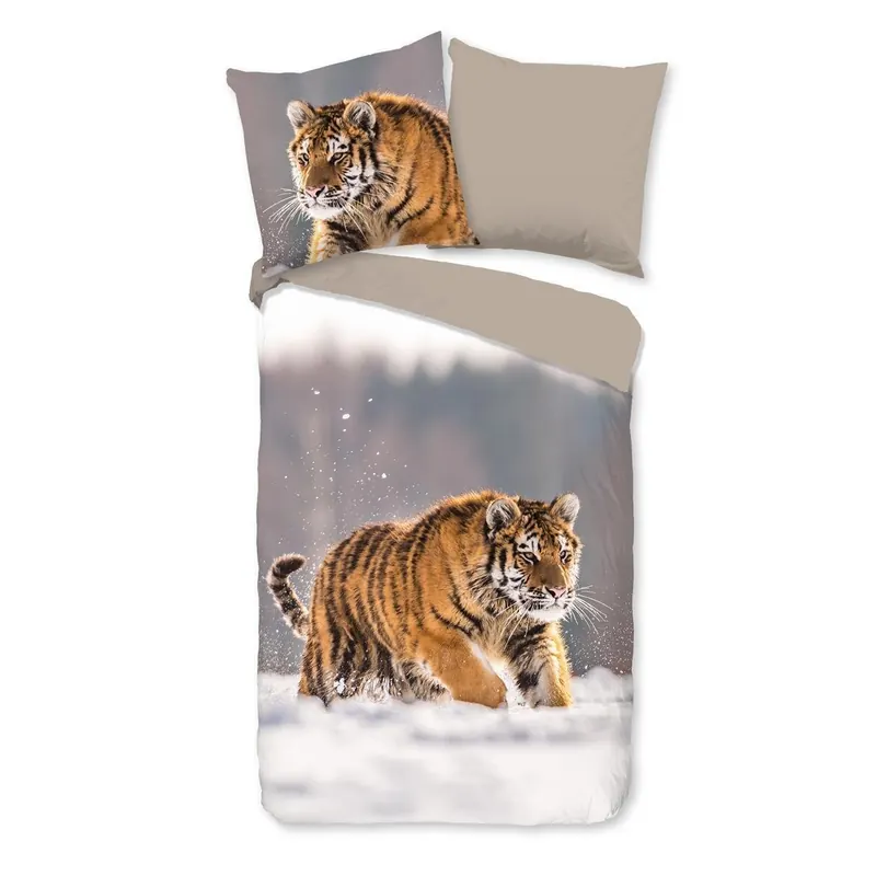 Good Morning Bettwäsche 155x220 + 1 x 80x80 cm Flanell Siberian  natur