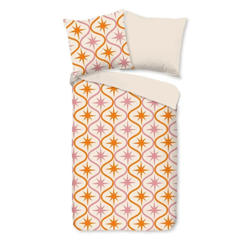 Good Morning Bettwäsche 155x220 + 1 x 80x80 cm Renforcé Eleanor Boho mit Sternen natur