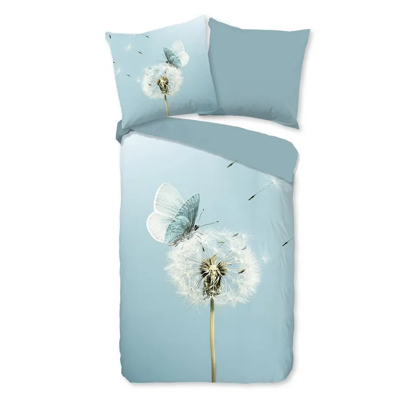 Good Morning Bettwäsche 200x200 + 2 x 80x80 cm Renforcé Papillon  blau