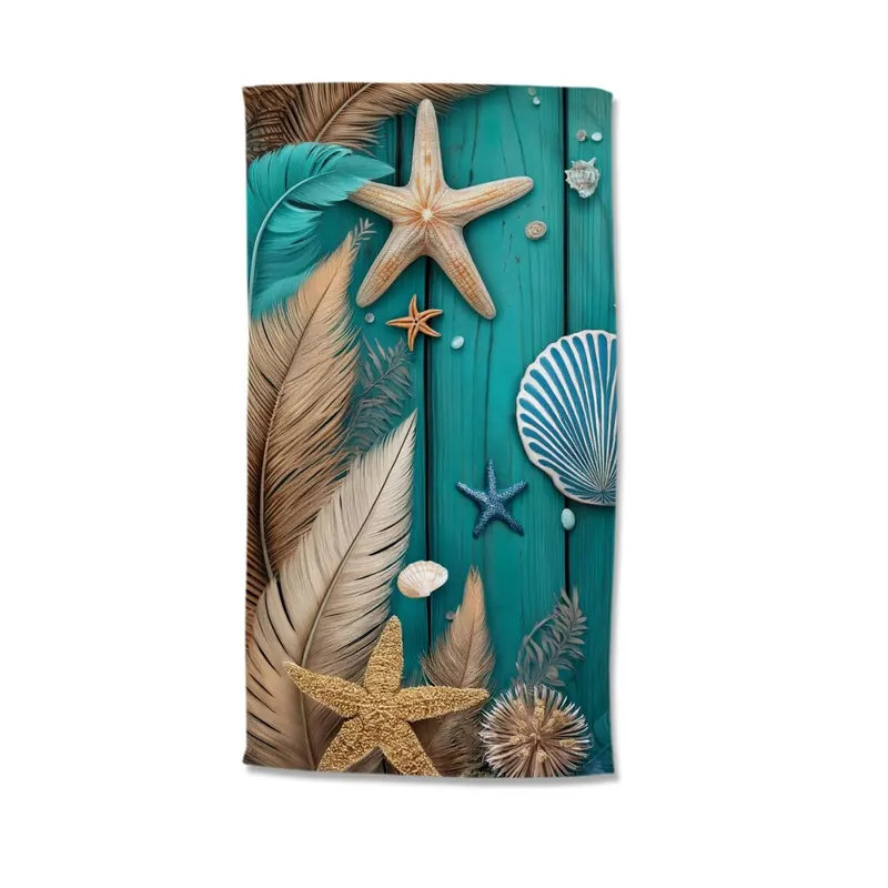Good Morning Strandtuch 100x180 cm Frottee Bali Seestern und Muscheln blau