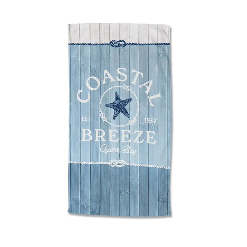 Good Morning Strandtuch 100x180 cm Frottee Breeze Holzbretter / maritim blau