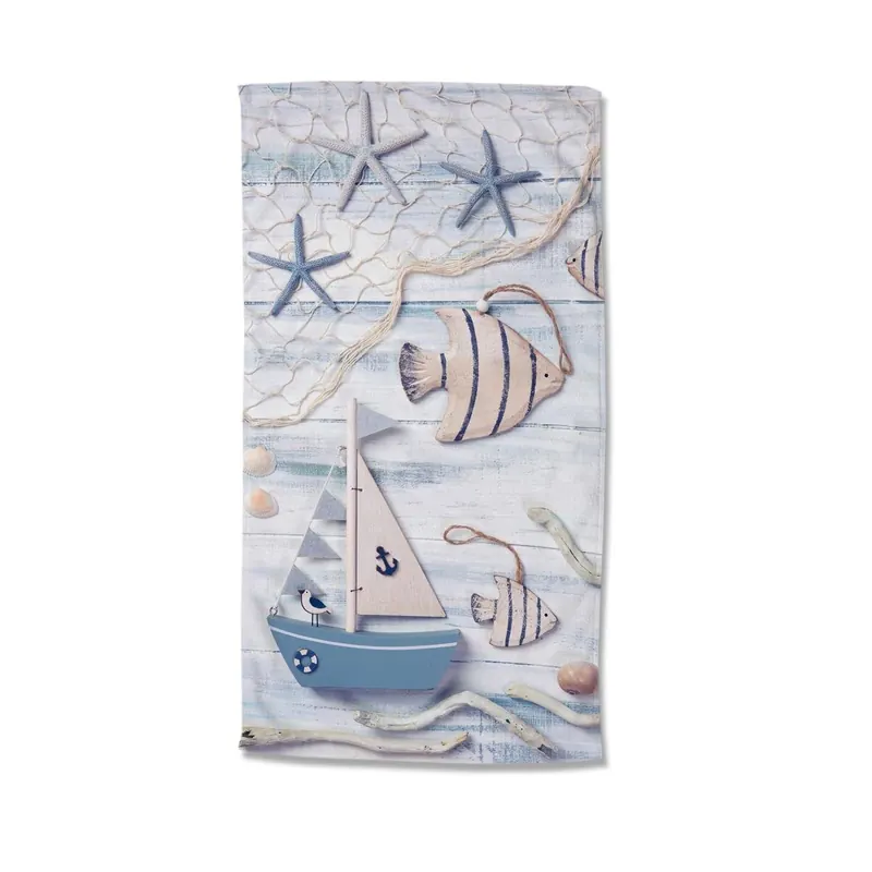 Good Morning Strandtuch 100x180 cm Frottee Maritim maritim blau