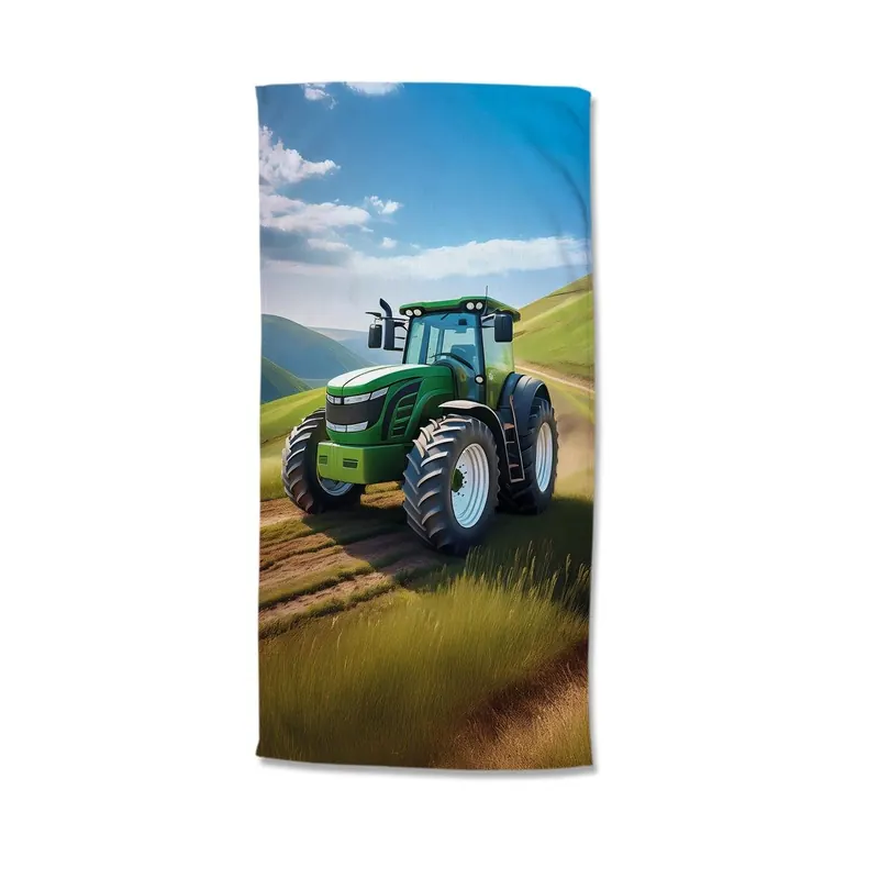 Good Morning Strandtuch 75x150 cm Frottee Aart Traktor grün